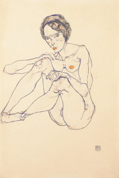 Nudo femminile seduto, 1914 da Egon Schiele