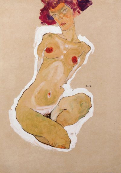 Nudo femminile accovacciato, 1910 da Egon Schiele