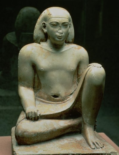 Figura accovacciata di Bes (calcare) da Egyptian 26th Dynasty