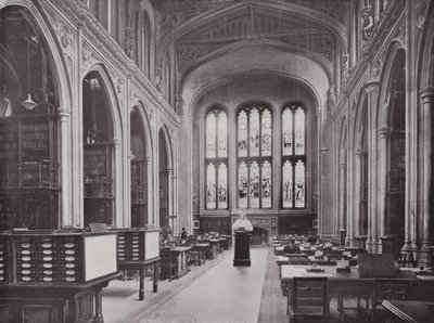 Biblioteca del Guildhall, con Busto di Chaucer da English Photographer