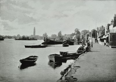 Strand-on-the-Green, Hounslow: vista generale, 1895 da English Photographer