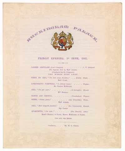 Concerto a Buckingham Palace, 3 giugno 1887 da English School