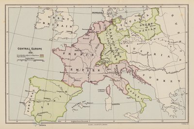 Europa centrale nel 1812 da English School