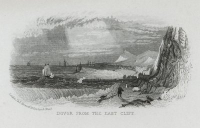 Dover dalla East Cliff, Kent (incisione) da English School