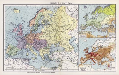 Europa, politica (litografia a colori) da English School