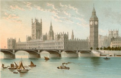 Case del Parlamento e Ponte di Westminster da English School