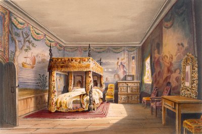 Stanza di Re Carlo, Cotehele House, c.1830-40 da English School