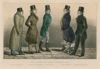 Famosi frequentatori di Bond Street, 1820 da English School