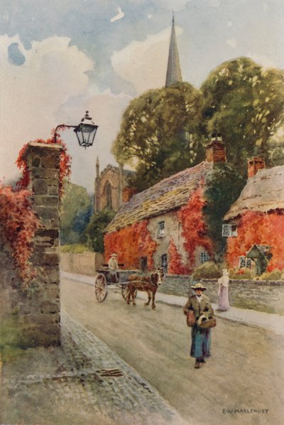 Bakewell, South Church Street (litografia a colori) da Ernest William Haslehust