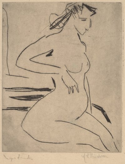 Nudo femminile seduto da Ernst Ludwig Kirchner