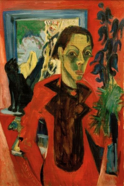 Autoritratto con gatto da Ernst Ludwig Kirchner