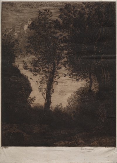 Paesaggio: Tramonto, dopo Corot da Felix Bracquemond