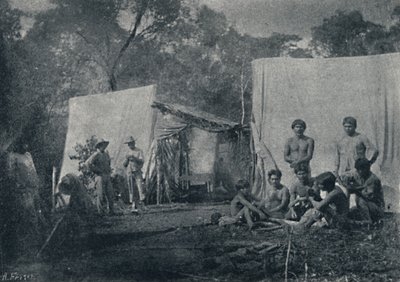 Guaranys visitando un accampamento, 1895 da Francisco Henszler