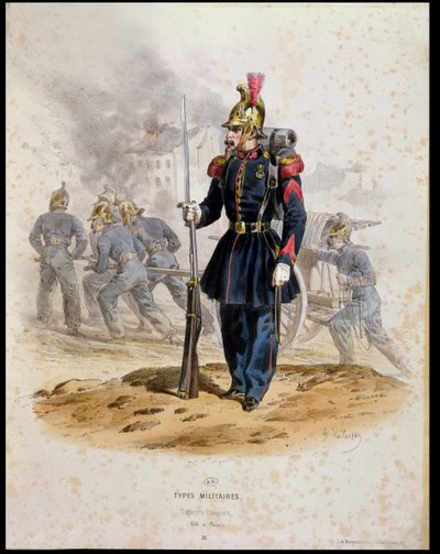 Vigili del Fuoco di Parigi (Sapeurs-Pompiers) 1860 da Francois Hippolyte Lalaisse