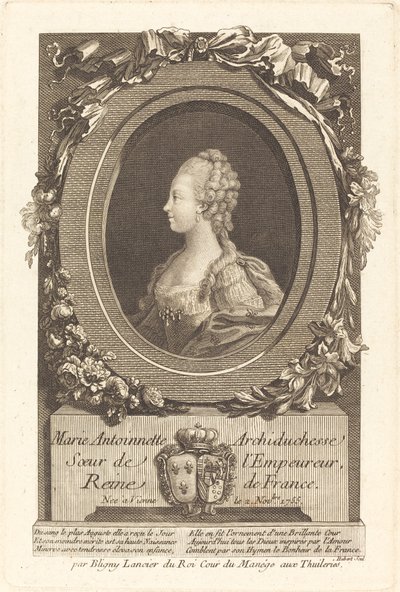 Maria Antonietta da François Hubert after Honore Thomas Bligny