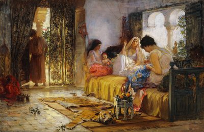 Scena di interno domestico da Frederick Arthur Bridgman