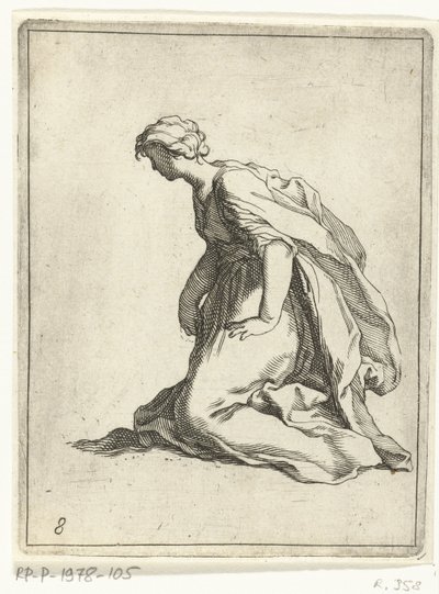 Giovane donna inginocchiata da Frederick Bloemaert