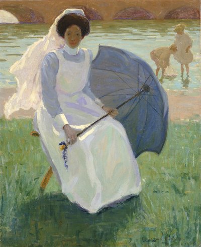 Donna con parasole verde, 1908 da Frederick F. Fursman