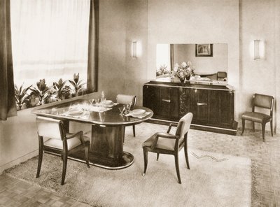 Sala da pranzo da Ensembles Mobiliers, pub. 1937 da French Photographer