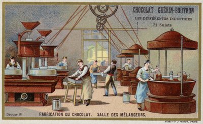 Produzione di cioccolato. Sala di miscelazione da French School