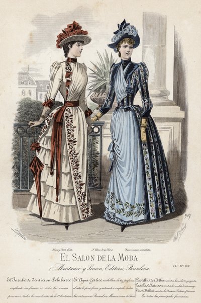 Tavola di moda francese, fine XIX secolo da French School