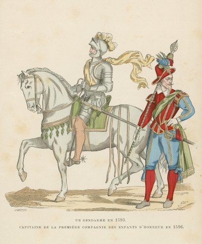 Costume militare francese, fine XVI secolo da French School