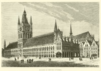 Halles e Beffroi di Ypres (incisione) da French School