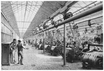 Tessitura industriale a Bagatelle, 1884 da French School