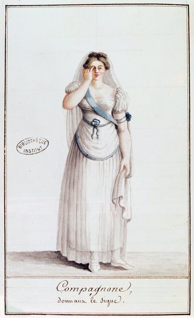 Massone donna che fa un segno, 1805 da French School