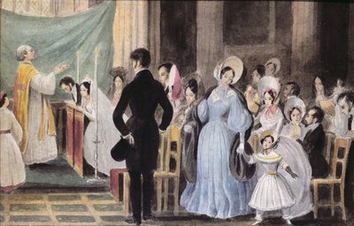 La cerimonia del matrimonio, c.1830 da French School