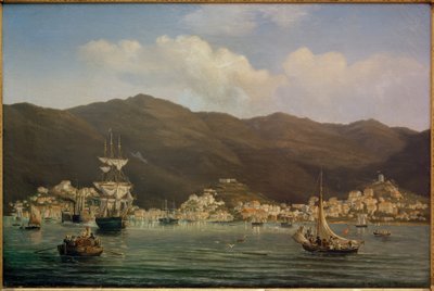 Vista sul porto di Saint Thomas da Fritz Melbye