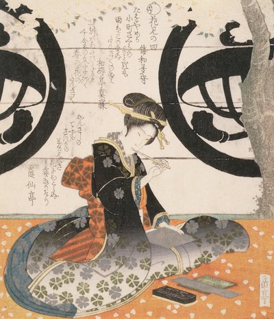 Bellezza che osserva i fiori da Gakutei Harunobu