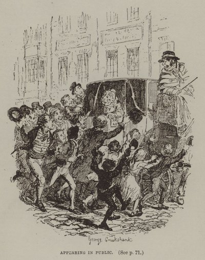 Apparire in pubblico (incisione) da George (after) Cruikshank