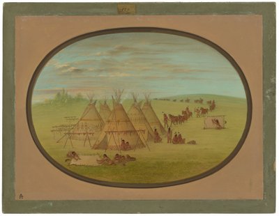 Un piccolo villaggio Sioux da George Catlin