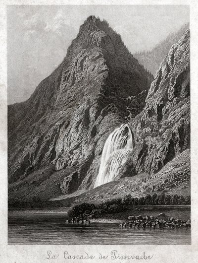 Cascata di Pissevache (incisione, circa 1830) da German School