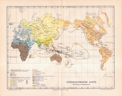 Mappa etnografica del mondo da German School