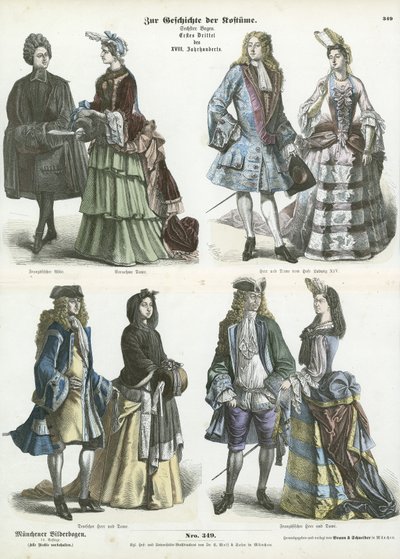 Costumi tedeschi e francesi, inizio XVIII secolo da German School