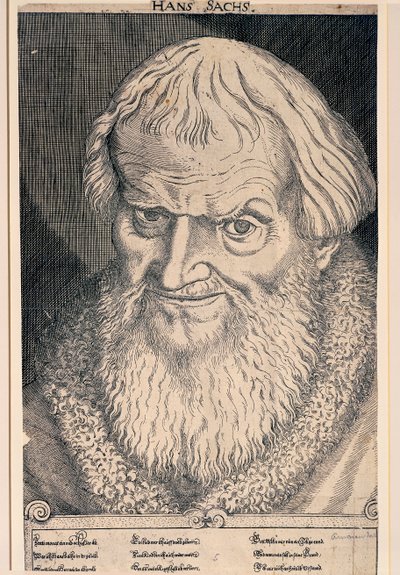 Ritratto di Hans Sachs (incisione) da German School