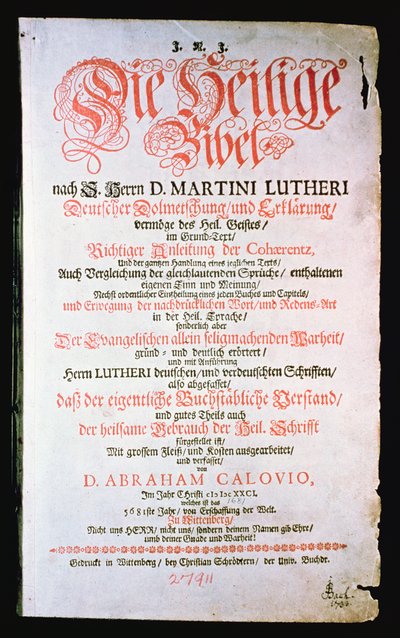 La Sacra Bibbia, Vol. I., 1681 da German School