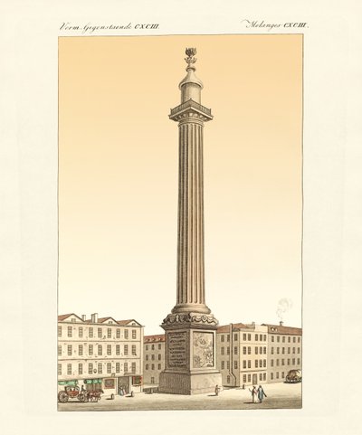 Il monumento a Londra (incisione colorata) da German School