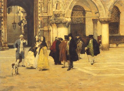 Passeggiata in piazza a Venezia da Giacomo Favretto