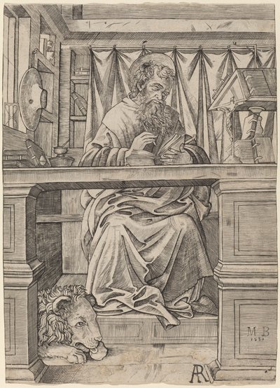 San Girolamo nel Suo Studio da Giovanni Antonio da Brescia