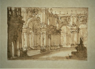 Cortile palaziale con una fontana da Giovanni Battista Piranesi