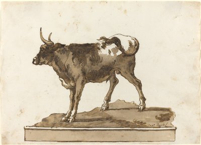 Un toro su una sporgenza da Giovanni Domenico Tiepolo