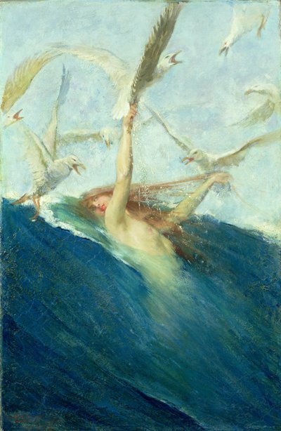 Una sirena assalita dai gabbiani da Giovanni Segantini