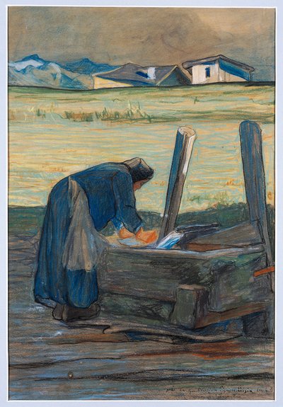 Lavandaia alla fontana da Giovanni Segantini