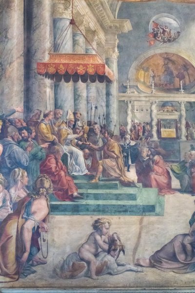 La donazione di Roma (dettaglio) da Giulio Romano