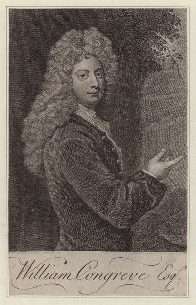 William Congreve, drammaturgo inglese (incisione) da Godfrey (after) Kneller