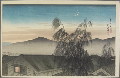 Luna della sera su Kobe, gennaio 1920 da Goyo Hashiguchi