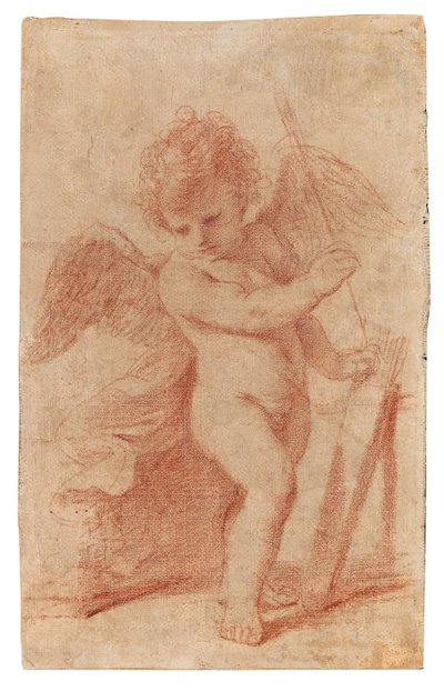 Cupido ripone una freccia nella sua faretra da Guercino